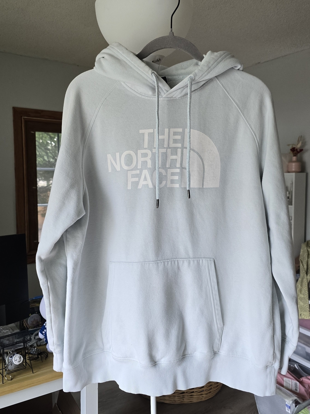The North Face Women's Light Blue Logo Hoodie Sweater